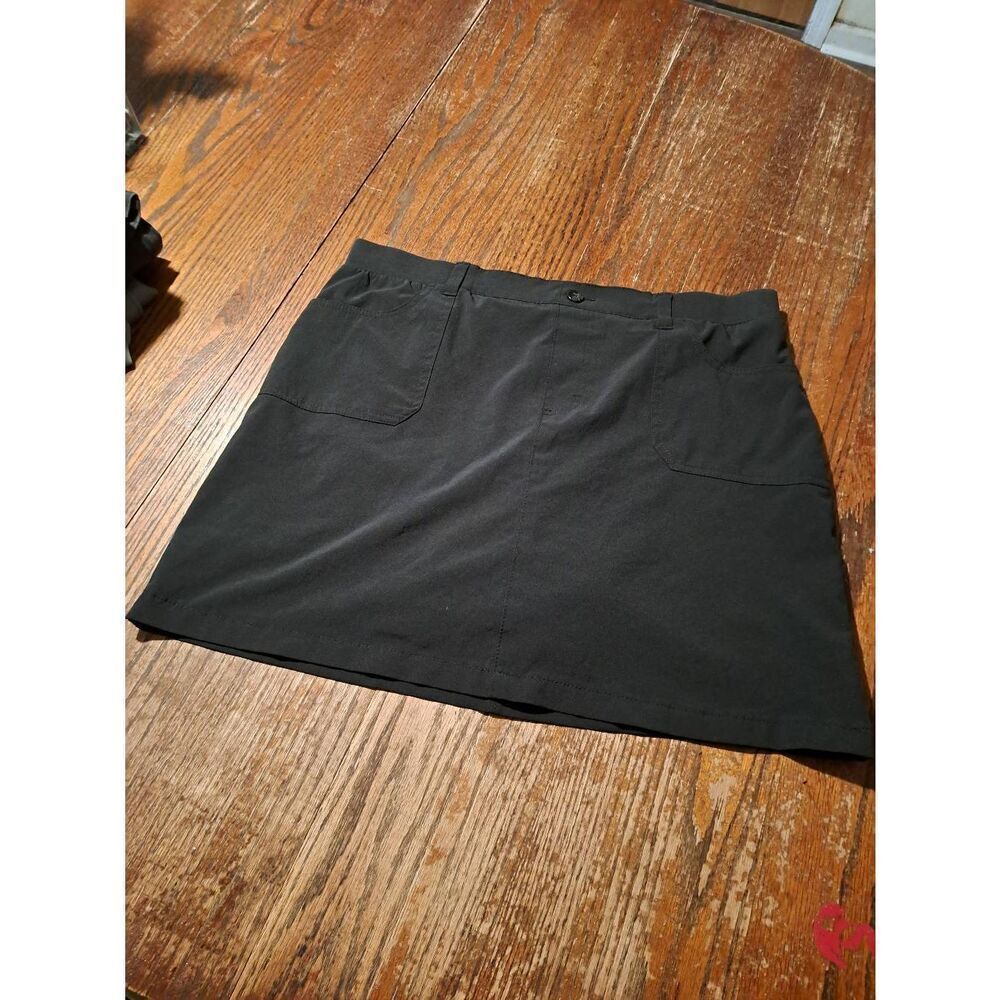 Riders by Lee womens black skort built-in shorts pockets belt loops est Large